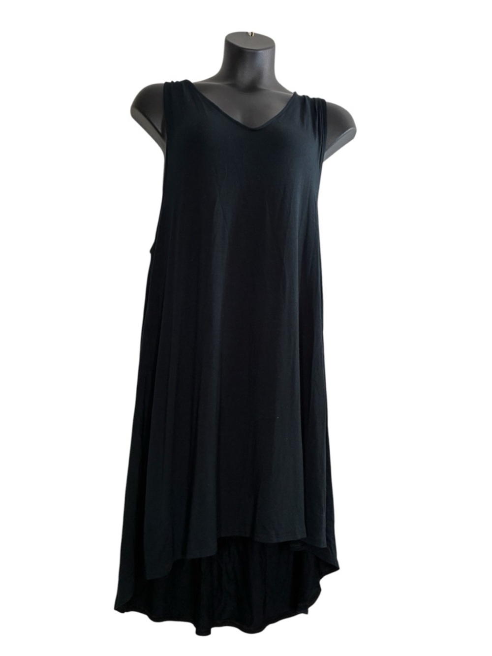 GAP Body Black Sleeveless V-NeckMidi  Dress